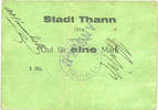 FRENCH EMERGENCY NOTES 1 mark Thann. Ville. Billet. Ad. Krumholtz et Hipp . Annulé -