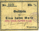 FRENCH EMERGENCY NOTES mark Wesserling. Cros Roman & Cie. Billet. œ . Annulé -