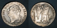 FRENCH MODERN COINS 6 livres Constitution (1791-92). Ecu de type FRANCOIS Limoges, 1er sem. Variante inédite ! -