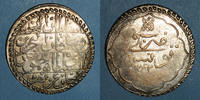 ISLAM 1242H Tunisie. Ottomans. Mahmud II (1223-1255H). Piastre Tunis Léger trèflage / avers, F-VF