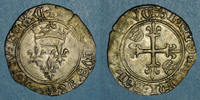 FRENCH ROYAL COINS Charles VI (1380-1422). Monnayage du dauphin Charles. Florette, 1ère émission . Chinon -