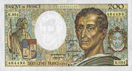 NOTES OF THE BANQUE DE FRANCE 200 francs Banque de France. Billet. (Montesquieu), -