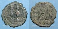 BYZANTINE EMPIRE Follis Empire byzantin. Justin II (565-578). . Nicomédie. 1ère officine, 568-569 -