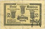 FRENCH EMERGENCY NOTES 50 pfennig Schirmeck. Ville. Billet. 7.1918. Grand cachet communal -