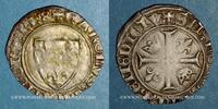 FRENCH ROYAL COINS Blanc Charles VI (1380-1422). dit Guénar à l'O rond, 2e émission . Romans -