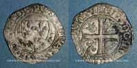 FRENCH ROYAL COINS Blanc Charles VI (1380-1422). guénar à l'O rond, 2e émission . La Rochelle -