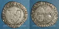 FRENCH ROYAL COINS Blanc Charles VI (1380-1422). guénar à l'O rond, 2e émission . Sainte-Menehoud -