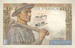 NOTES OF THE BANQUE DE FRANCE 10 francs Banque de France. Billet. mineur, -
