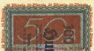 GERMANY - EMERGENCY NOTES (1914-1923) A - J 50 pfennig Düren. Stadt. Billet. 1.6.1921, imprimé /partie gauche d'un billet découpé -