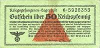 50 pfennig 1939-1945 DEUTSCHLAND Allemagne. Camps allemands de prisonniers de guerre 1939-1945. Billet. ss-