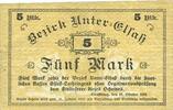 FRENCH EMERGENCY NOTES 5 mark Bas-Rhin (67). Bezirk Unter-Elsass. Billet. Strasbourg, -