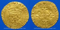 FRENCH ROYAL GOLD COINS Ecu dor Charles VIII (1483-1498).  au soleil. 2 émission (8 juillet 1494). Dijon (coquille initiale) R ! VF
