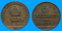 EUROPE 5 centesimi 1822 M Italie. Lombardie-Vénétie. François II (1792-1... 27,00 EUR  Excl. 9,45 EUR Verzending