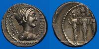 ROMAN REPUBLIC Denier République romaine. P. Accoleius Lariscolus (vers 43 AC). -