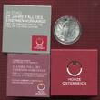 Österreich 20 Euro Silbermünze 2014 25 Jahre Fall des Eisernen Vorhangs - Iron Curtain - Berliner Mauer Proof with original packaging