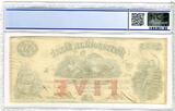 Washington DC USA 5 Dollars 1854 Schiff, antike Darstellung von Personen Metropolitain Bank PCGS 35 Choice VF