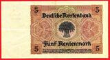 Deutsches Reich 5 Rentenmark - 8 Stellig 02.01.1926 III. Reich Deutsche Rentenbank 1923-1937 Weimarer Republik