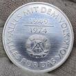 DDR GDR Eastern Germany 10 Mark Materialprobe Silber 1974 25 Jahre DDR Silberprobe Probe Stgl Video UNC pattern off metall str.