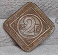 Gent Notgeld 2 Franken 1915 Deutsche Besetzung I. Weltkrieg Stadt Gent Eisen Bronze Kupfer Galvanisiert USA xf