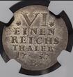 Brandenburg Bayreuth 1/6 Taler 1757 B Friedrich III. 1735 - 1763. Toned Patina NGC MS 61