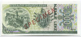 Albanien 1000 Leke 1996 Specimen 000 Serie Nr. 0048 Skenderbeu Uncirculated