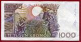 Schweden Sweden 1000 Kronen Kroner ETT TUSEN 1990 Gustav Wasa III used