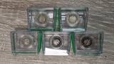 Bundesrepublik Deutschland 5 x 5 Euro Gedenkmünzen A - J 2019 Gemäßigte Zone PP komplett Grüner Ring Polymerring A,D,F,G,J Proof with original boxes
