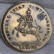 Lauer Nürnberg Jeton Rechenpfennig o.J. ca 1815 Alexander von Rußland und Graf von Wittgenstein Napoleon Defeat Token AU spot toned Brass adjusted