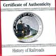 Liberia 5 Dollar Silbermünze mit Farbauflage 2011 HISTORY OF RAILROADS - KKSTB 310.23 proof coa
