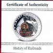 Liberia 5 Dollar Silbermünze mit Farbauflage 2011 HISTORY OF RAILROADS - China Railways Typsy proof coa