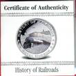 Liberia 5 Dollar Silbermünze mit Farbauflage 2011 HISTORY OF RAILROADS - Royal Hudson proof coa