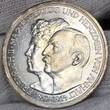 Anhalt Dessau 3 Mark 1914 25. Hochzeitstag von Friedrich II. und Marie von Baden Silberhochzeit USA uncirculated min. scr. toned