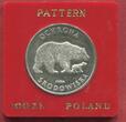 Polen Poland 100 Zloty Zlotych Proba Pattern 1983 Umweltschutz - Bär Environment Protechtion Wildlife Bear with Cub Probe Proof with original Holder min contact marks