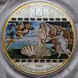 Cook Islands 20 Dollar mit Farbapplikation und Glaselementen 2008 Masterpieces of Art - Botticelli Die Geburt der Venus Matte finish colorated with coa and box & carton