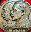Germany Deutschland Karl Götz Medaille Große Bronzegussmedaille 85 mm 1914 Waffenbrüderschaft, Ich hatt´einen Kameraden Wilhelm II. Franz Joseph I. 1 Almost as cast usual casting flaws