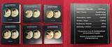 Tschad 6 x 5000 Francs CFA Set - jeweils 1/200 Unze Gold 2019 Bullion Coins of the World - Springbok, Liberty, Kangaroo, Maple Leaf, Panda & L BU with box & coa
