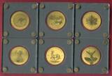 Tschad 6 x 5000 Francs CFA Set - jeweils 1/200 Unze Gold 2019 Bullion Coins of the World - Springbok, Liberty, Kangaroo, Maple Leaf, Panda & L BU with box & coa