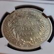 Deutsch Neuguinea New Guinea 5 Mark USA NGC Grading 1894 A Paradiesvogel Paradise Bird Neu-Guinea Compagnie NGC AU 58