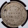 England Großbritannien United Kingdom 1S/6P 18 Pence 1811 BANK OF George III. 1 Schilling Six Pence Token NGC MS 62