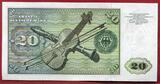 Western Germany FRG Bundesrepublik Deutschland 20 DM Banknote 1970 Ser. GE U Elisabeth Tucher Dürer Geige mit Bogen, Klarinette Zweite Serie Uncirculated