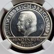 Weimarer Republik, Weimar Republic 5 Mark - Reichsmark 1929 D Verfassung Schwurhand Constitution Hindenburg Finest Known to NGC Top Pop NGC PF 65