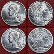 Komoren Archipel des Comores Essai Proben Pattern Set 1 - 20 Francs 5 Coins 1964 Monnaie de Paris Satz fünf Münzen 3 x Aluminium, 2 x Alu/Bro. Uncirculated Alu/Bro coins some haze