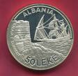 Albanien Albania 50 Leke 1987 Seehafen Durrës Durazzo Segelschiff Proof capsule box coa some haze