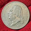 Frankreich France Kingdom 5 Francs 1822 K Louis XVIII. Ludwig Bordeaux Mint Mintage only 393000 au small scr.
