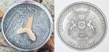Burkina Faso 1000 Francs CFA Silbermünze 2016 World of Evolution - Selachii - mit fossilem Haifisch Zahn - Shark Handmade Antique Finish Premium with orig. packag.