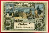 Deutschland Germany Memel Memelgebiet 5 Mark 1922 Börse Segelschiffe WZ Watermark Konturen Ketten Chains Kassenfrisch