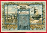 Deutschland Germany Memel Memelgebiet 75 Mark 1922 Windraftwerk Sägewerk WZ Watermark Konturen Ketten Chains uncitculated