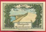Deutschland Germany Memel Memelgebiet 1 Mark 1922 Düne Dune WZ Watermark plastische Ketten Chains uncirculated