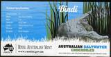 Australien 1 Dollar Silbermünze mit Farbapplikation 2013 Australian Saltwater Crocodiles - Bindi - Salzwasserkrokodil - 1 Unze Silber Proof colorated with box, coa & carton