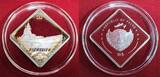 Republic of Palau 10 Dollar Silbermünze teilvergoldet - 2 oz Silber 2010 Richelieu - French Battleship - Kriegsschiff - 2 oz Silver Proof Coin Proof (great toning) with original packaging
